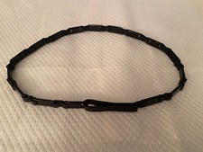 Prada Black Leather And Plastic Link Belt, S, Made In Italy