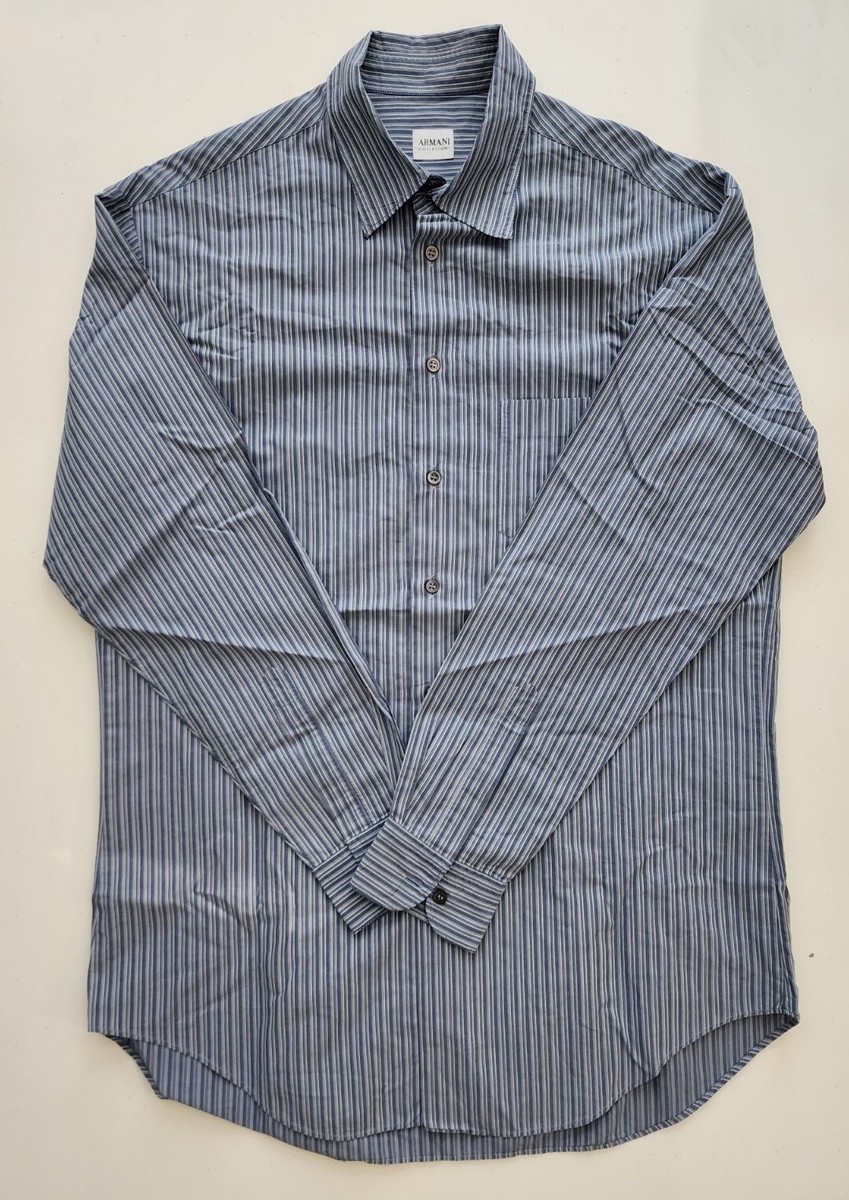 トップス archive ARMANI COLLEZIONI Ds Knit VTG 90s Armani Jeans Double Striped Wool Loop Collar
