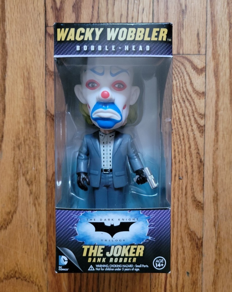 THE JOKER Bank Robber Wacky Wobbler 7” Bobble Head Funko (NEW-IN