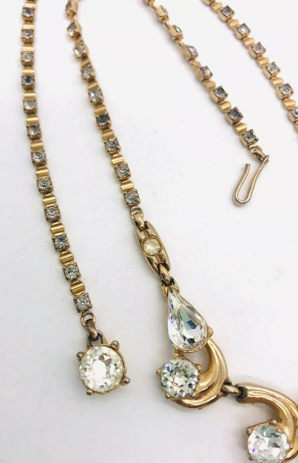 Beautiful BOGOFF Clear Rhinestone Necklace Gold P… - image 5