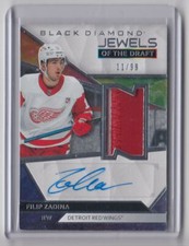 2019-20 Upper Deck Black Diamond Jewels of the Draft Auto Patch Filip Zadina RC