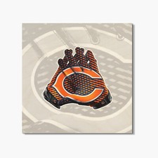 Chicago Bears NFL Gloves 4'' X 4'' Square Wooden Coaster