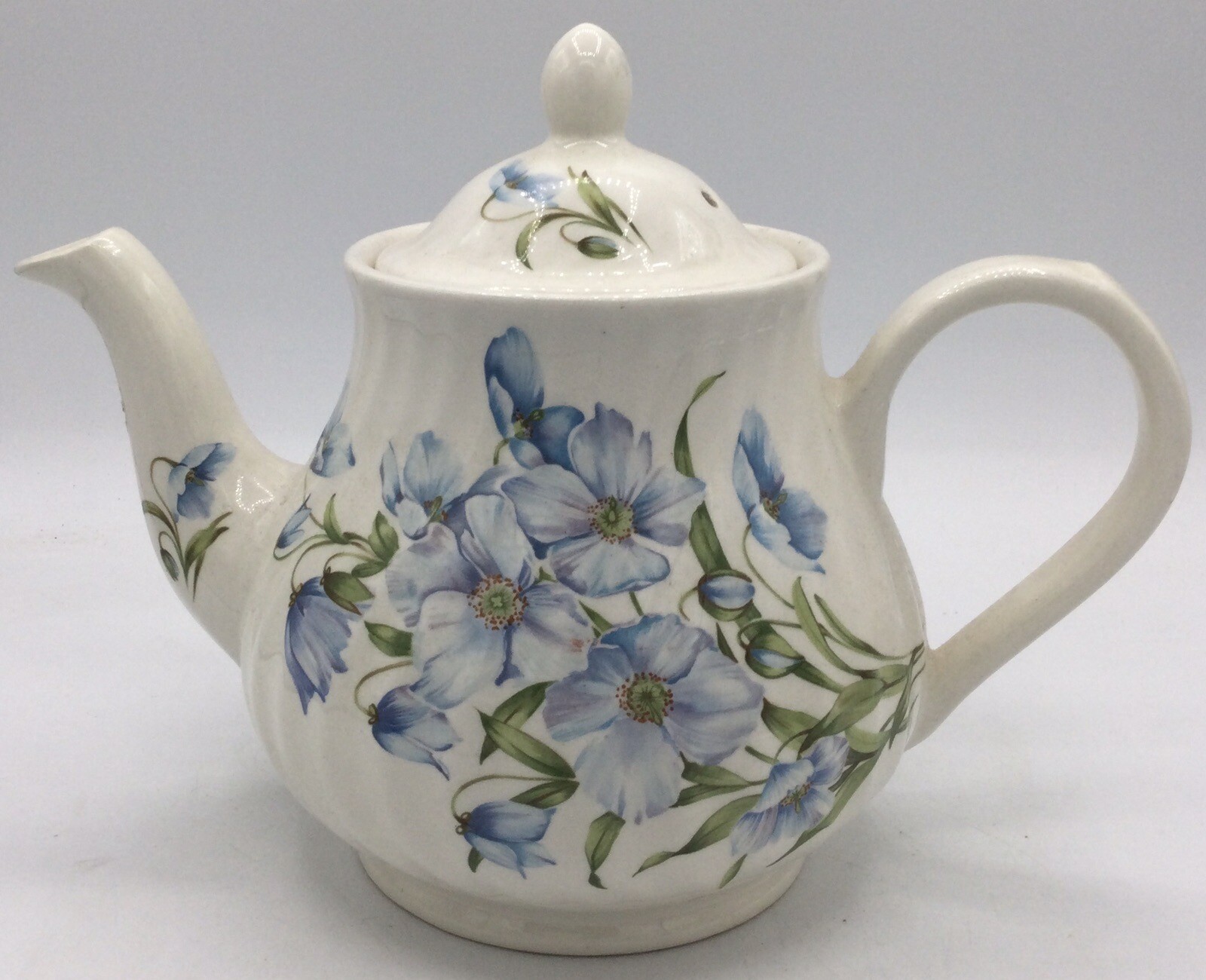 Arthur Wood And Son Vintage Bone China Teapot Blue Floral 6098 England 2 Pints eBay