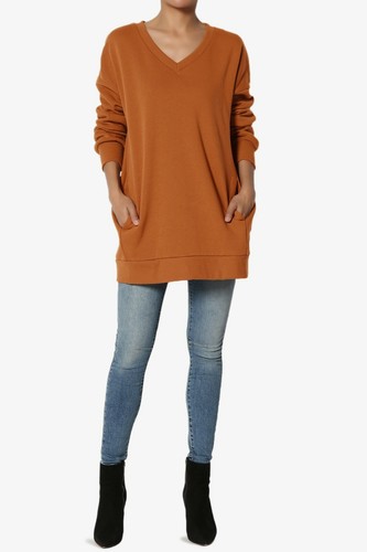 TheMogan S~3X Casual Cozy Oversized V-Neck Fleece Pullover Sweatshirts - Picture 25 of 229