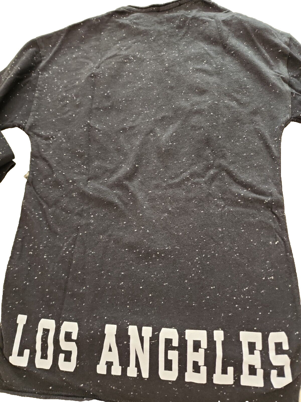 ZARA Boys Legend T Shirt Los Angeles Tee 8 Black with Speckled Long Sleeve Soft thumbnail 3