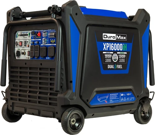 DuroMax 16,000-W Portable Dual Fuel Inverter Generator, Remote Start, CO Sensor