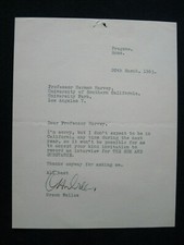 ORIGINAL TYPED LETTER SIGNED by ORSON WELLES - Single page, 1963