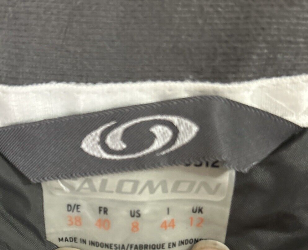 Pantaloni da neve vintage Salomon bianchi e marroni soft shell donna sci snowboard M 8