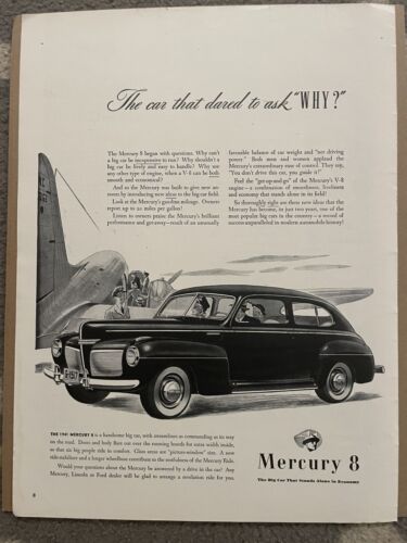 1940 Mercury 8 Vintage Ad Your Car Dared To Ask Automobile Promo Auto