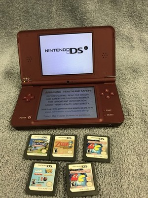 Nintendo DSi XL Launch Edition Handheld System - Burgundy/ Wine w/ Games Zelda
