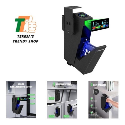 Biometric Pistol Safe Fingerprint Quick Access Drop Down Hand Single Mount Pi...