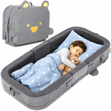 Kids bed ,Portable Foldable ages 1-4 washable cover, safety roll