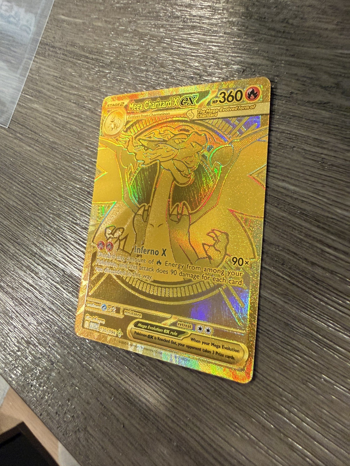 Pokemon Mega Charizard X EX 130/094 Me02 Phantasmal Flames Full Art Holo 360