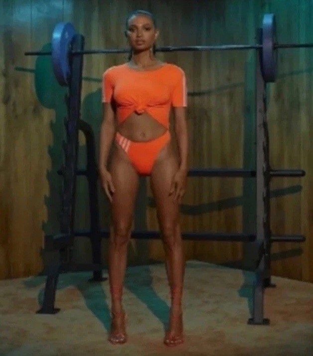 NWT Ivy Park x adidas x Beyoncé Knot Swimsuit Solar Orange/White