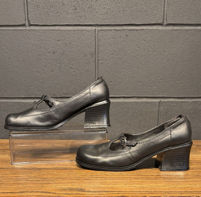 Y2K Vintage Predictions Chunky Black  Block Heel Loafer Mary Jane s Women s 8.5 