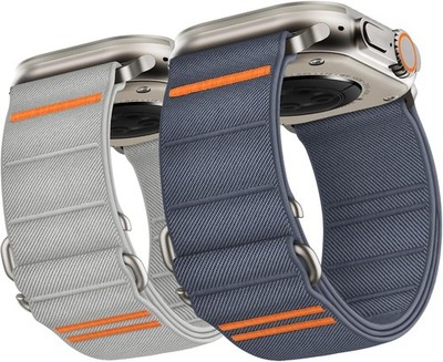 2 Pack Sport Loop Strap Compatible with Apple Watch Ultra 49mm 44mm