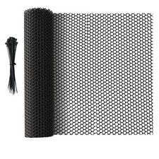 16.4 FT x 15.7 in Roll Mesh Fence, Versatile Black Plastic Fencing Netting,...