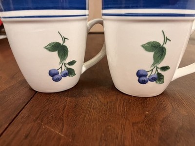 LL BEAN EUC BLUEBERRY MUG x2 DISCONTINUED - NR