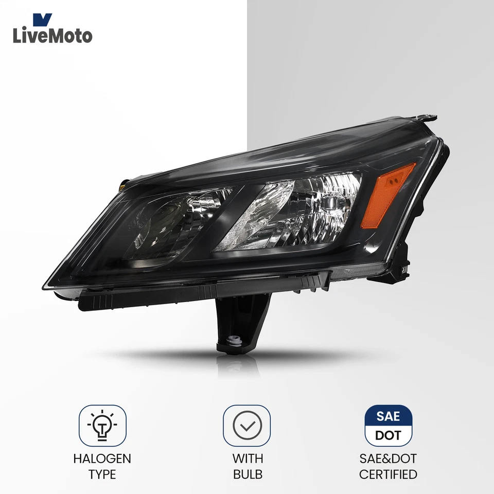 Upgrade Halogen Headlights For 2013-2017 Chevy Traverse Black Left+Right Pair Foto 2 de 4
