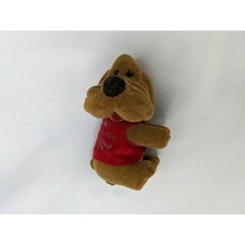 Flocked Plastic Dog Figure 2.75 Inch Pinch Squeeze Hugs