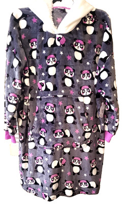 HT Lounger/Wearable Blanket- Panda Character with Sherpa Hood- New-Multicolored