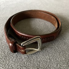 Brighton Braided Woven Brown Leather Belt Silver Buckle39 P90107 Boho Western