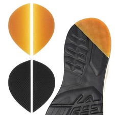 2 Pairs Rubber Shoe Heel Repair 0.65cm 0.25in Thick, Black  Yellow