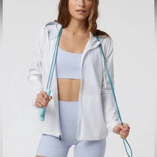 Vuori Outdoor Trainer Shell Hooded Jacket Sz M White VW574