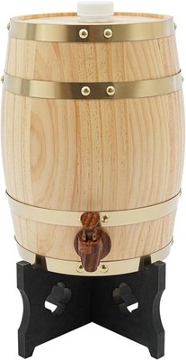 5L Vintage Wood Timber Wine Barrel Dispenser for Beer Brandy Tequila Whiskey