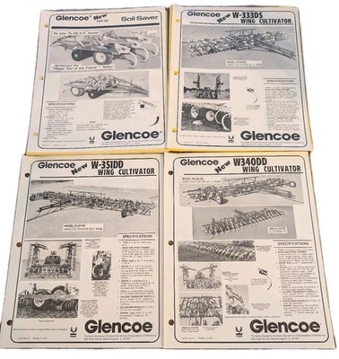 Glencoe Soil Saver W-333DS/W-351DD/340DD Wing Cultivator Brochures & Price Lists