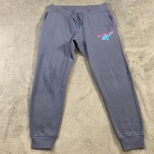 Hurley Jogger Hibiscus Sweatpants Blue Mens Size M Gym Lounge Running Athletic