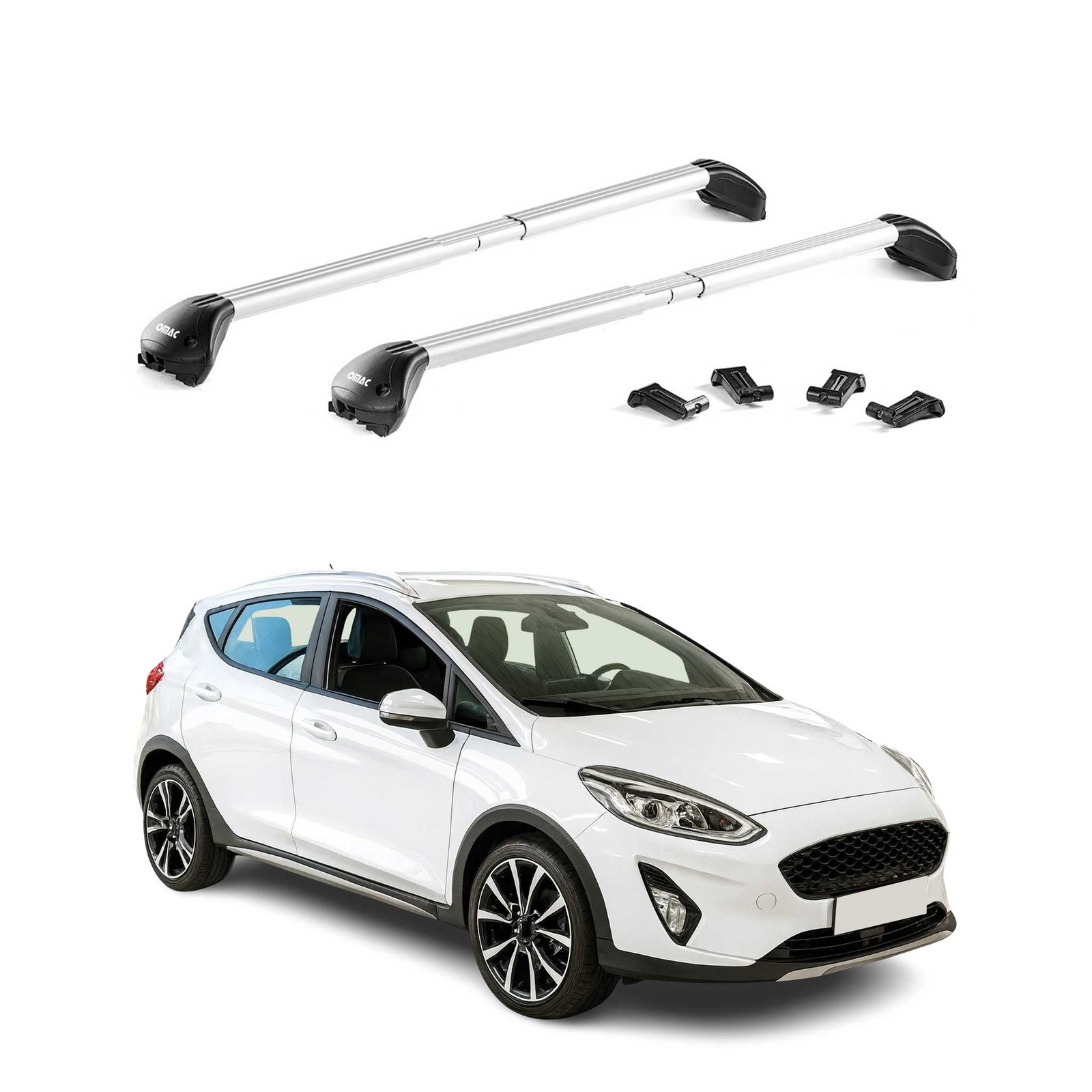 Barres de toit Ford Fiesta Mk7 Active gris alu pour résoudre le manque de coffre