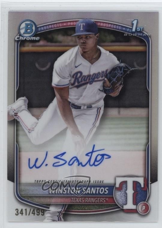 2025 Bowman Chrome Prospect Refractor 341/499 Winston Santos #CPA-WS Auto 03ox
