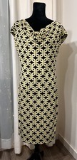 Banana Republic Dress Yellow Black Geometric Size Medium