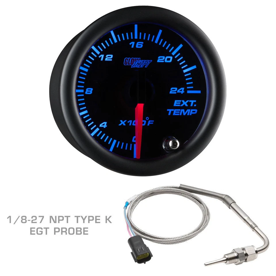 Tinted 7 Color Diesel Gauge Set - 60 Boost, 2400 Pyrometer EGT, Trans Temp - Image 4 of 4
