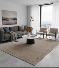 Taupe York Wool Rug Contemporary 160x230cm, Livingroom Bedroom By Asiatic RRP750
