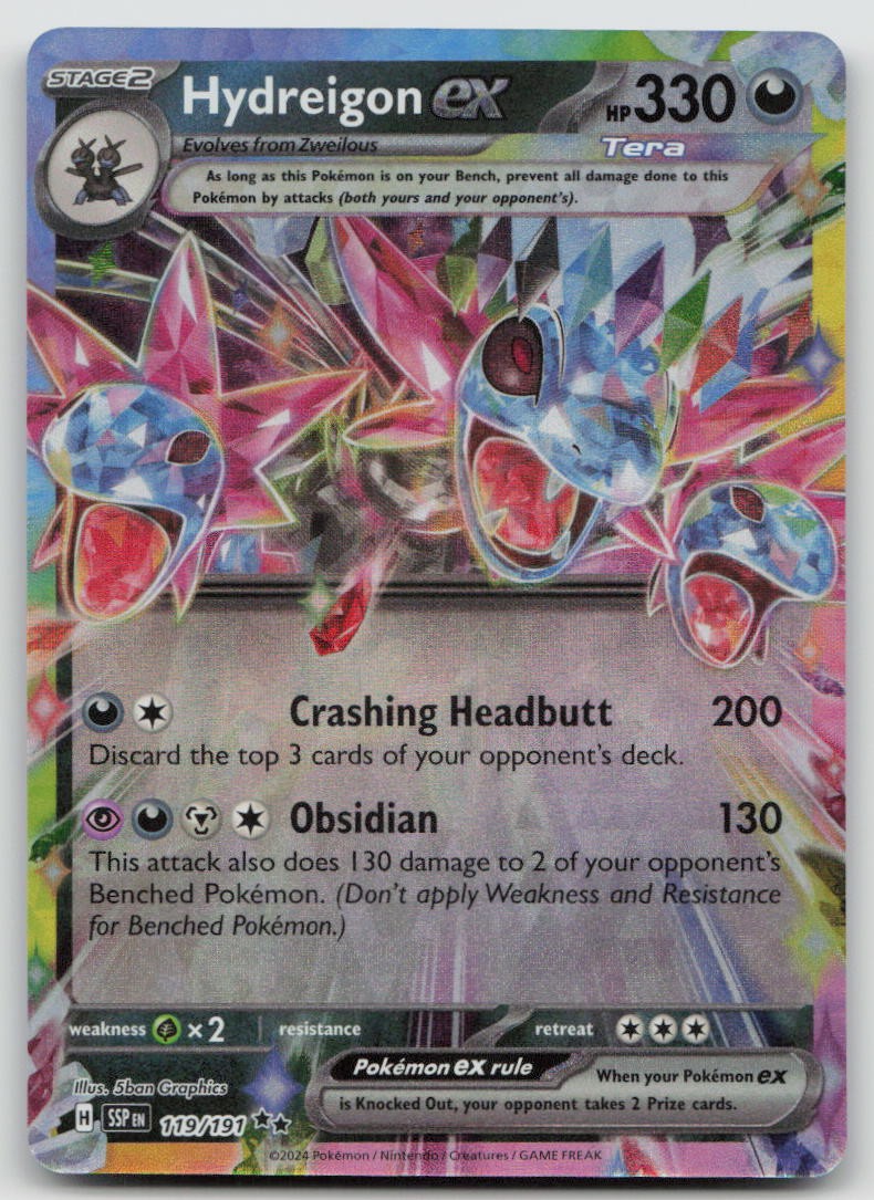 Hydreigon ex 119/191 Double Rare Surging Sparks Pokemon Holo NM