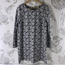 Loft Floral Jacquard long sleeve Shift Dress XL