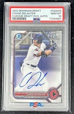 2022 Bowman Draft Chrome Autographs Chase Delauter 1st Auto #CDA-CD PSA 10