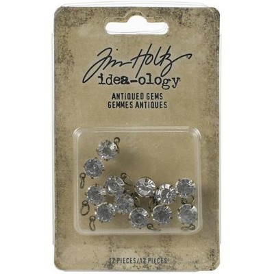 Tim Holtz Idea-ology Metallschmuck 12 Stück - antike Edelsteine TH94033