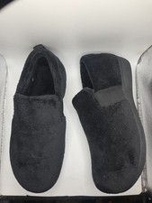 Vionic Kalia Black Suede Sherpa Lined Slip On Slippers Women Size 7 Cozy Fuzzy