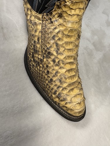 Larry Mahan Exotic Python Western Cowboy Boots Almond Toe Womens Size 6.5B Brown - Picture 5 of 24