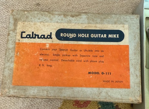 Vintage Calrad Rundloch Gitarre Mike Mod G-111 Tonabnehmer Konverter Japan Mikrofon - Bild 2 von 15