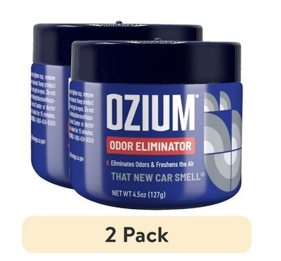 Ozium Gel 4.5oz Eliminates Odors and Freshens the Air That New Car Smell, 2 Pack