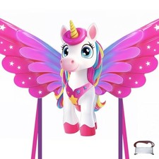 48.4'' Giant Girls Kites Easy to Fly for 1 Pack Pink Unicorn Kite for Kids