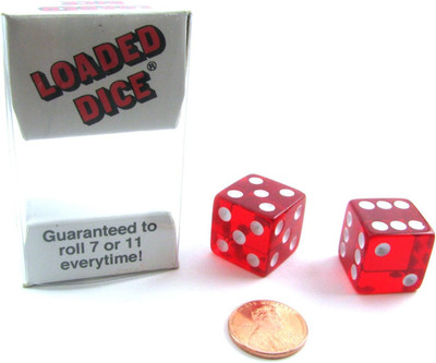 1 X Transparent Loaded Dice (2) 1.7 inches
