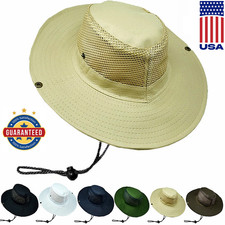 Summer Bucket Boonie Hat Fishing Sun Brim Cool Mesh Top Solid Outdoor Cap Hats