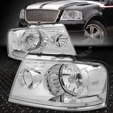 FOR 04-08 FORD F150 LINCOLN MARK LT OE STYLE HEADLIGHTS HEAD LAMPS CHROME/CLEAR