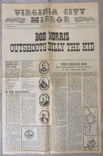 Virginia City Mirror Newspaper Bob Norris Outshoots Billy the Kid Vintage