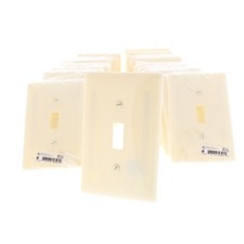Hubbell NPJ1AL Almond 1-Gang Toggle Unbreakable Mid-Size Wallplate Cover 25pcs